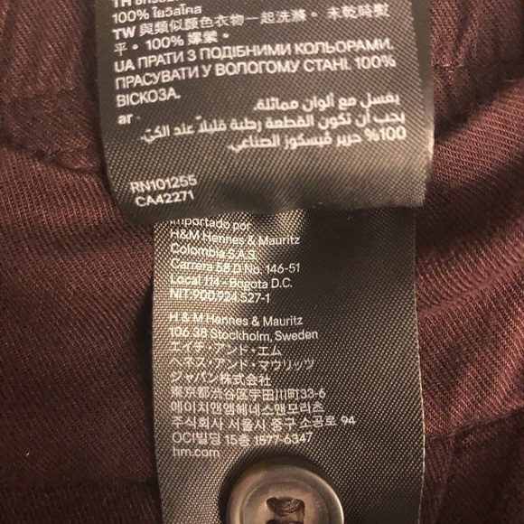 H&M Wide Leg Cropped Pants Size 6 Brown - Picture 6 of 9